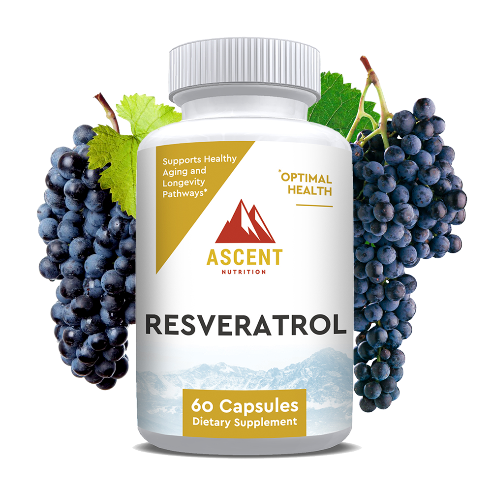 Resveratrol contains 50% Standardized extract of Trans-Resveratrol from Japanese Knotweed. Supportive for brain, cardiovascular, mitochondrial and cellular health via “longevity pathways.”