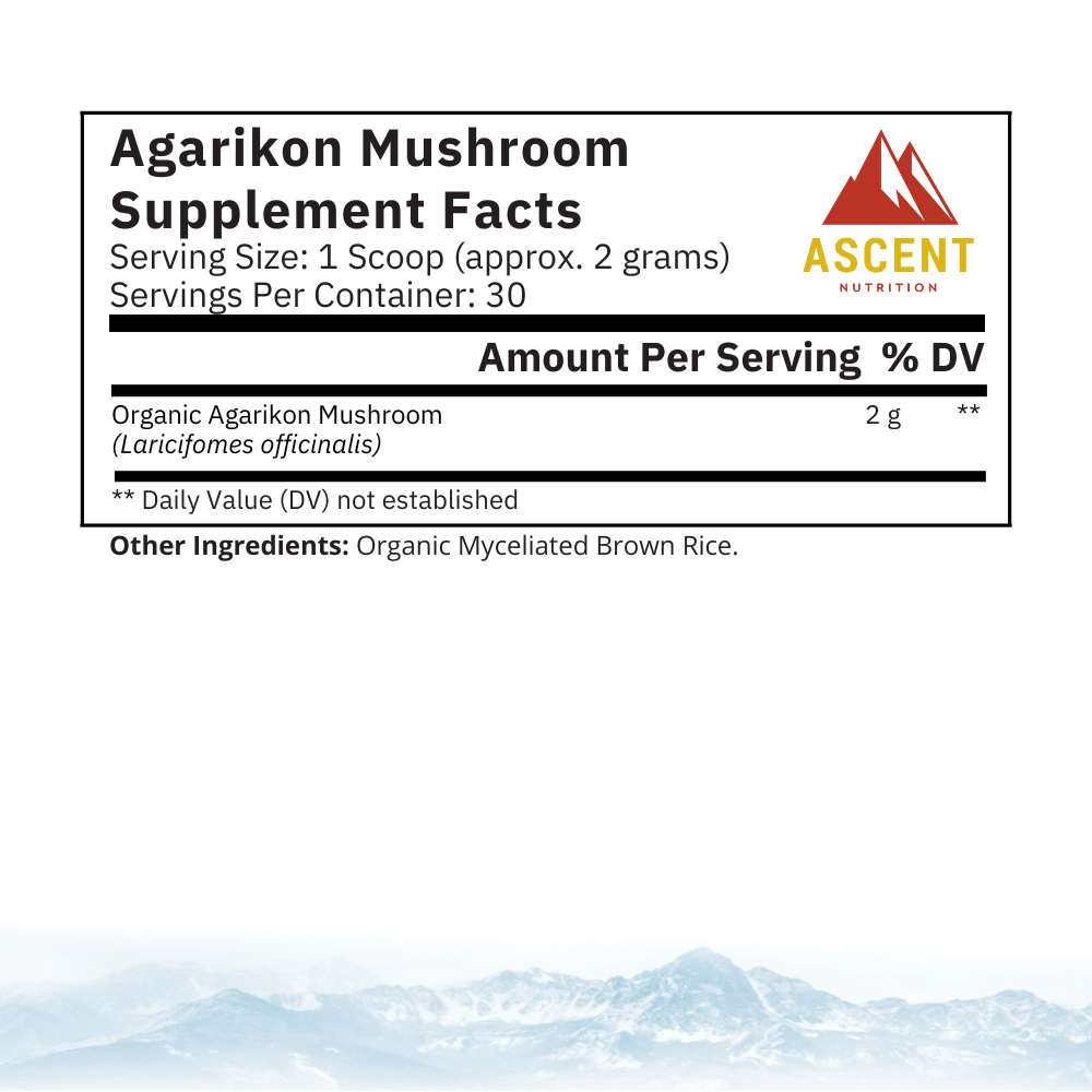 Organic Agarikon Mushroom Powder, 2 grams per scoop