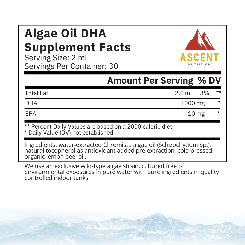 Algae Oil DHA Omega-3's - Vegan and Vegetarian, 1000 mg