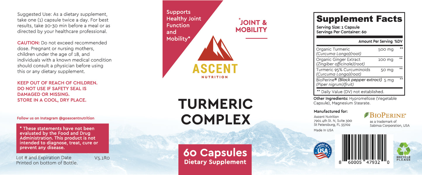 Organic Turmeric Complex, 60 Capsules, 500 mg