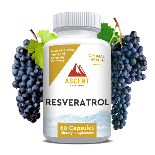 Resveratrol contains 50% Standardized extract of Trans-Resveratrol from Japanese Knotweed. Supportive for brain, cardiovascular, mitochondrial and cellular health via “longevity pathways.” 