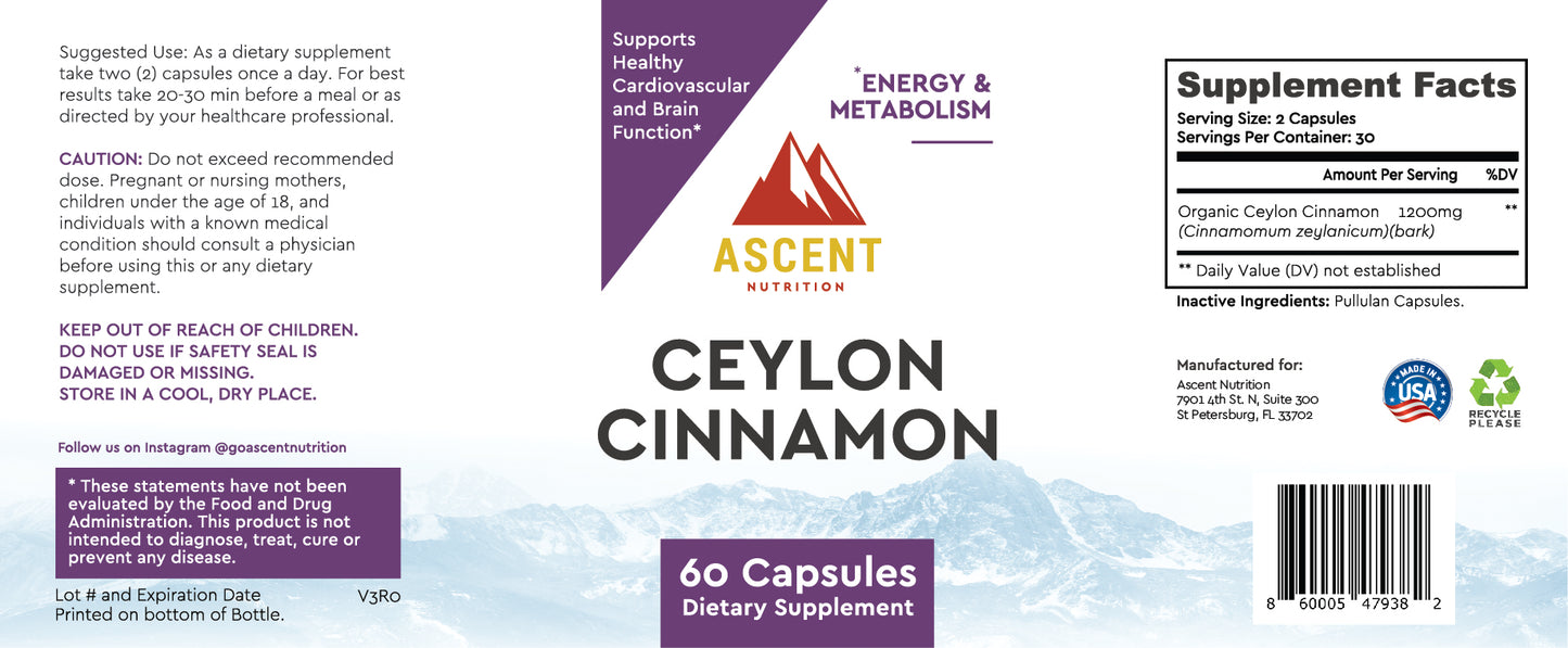 Ascent Nutrition Ceylon Cinnamon