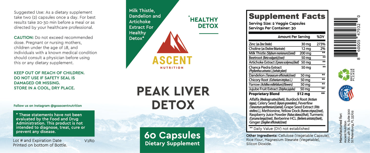 Ascent Nutrition Peak Liver Detox Supplement