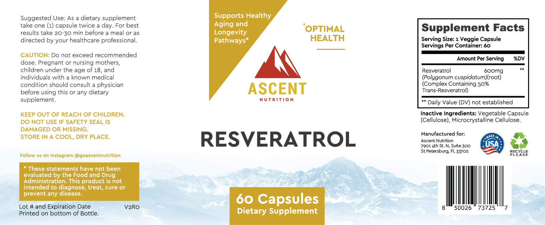 Ascent Nutrition Resveratrol Supplement