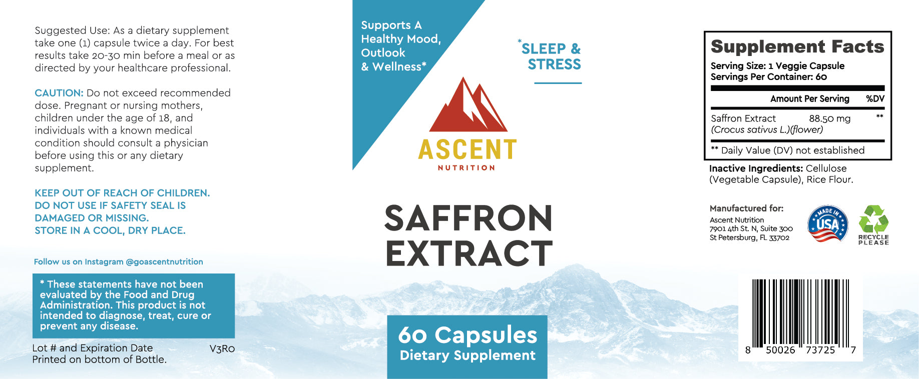 Ascent Nutrition Saffron Extract Supplement