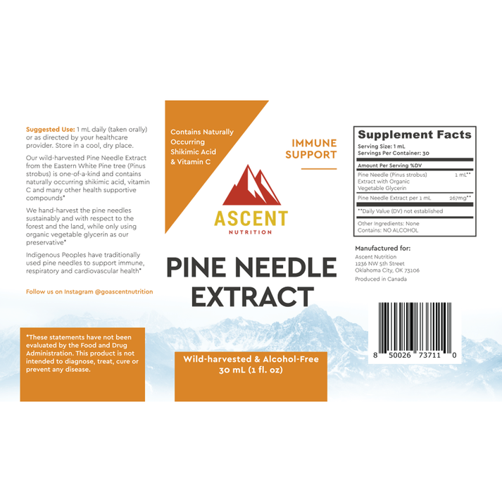 Pine Needle Extract, Pine Needle Tea Alternative, 30 ml Bottle Ascent